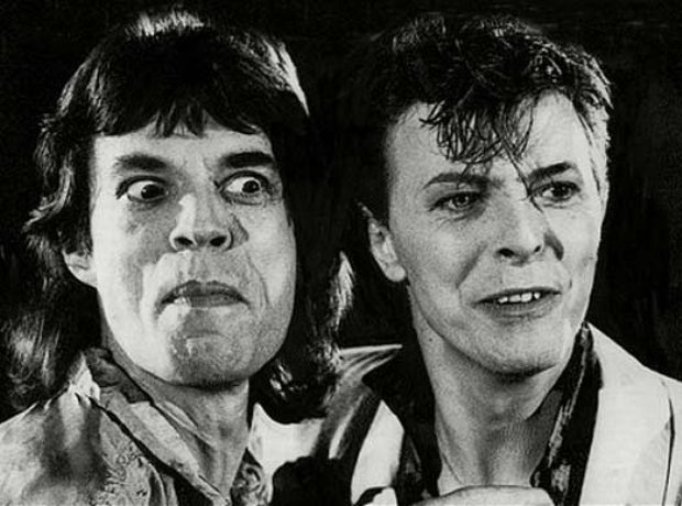 Mick Jagger and David Bowie