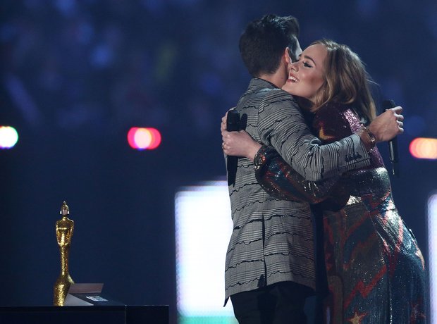 Mark Ronson and Adele The Brits 2016 MasterCard Al