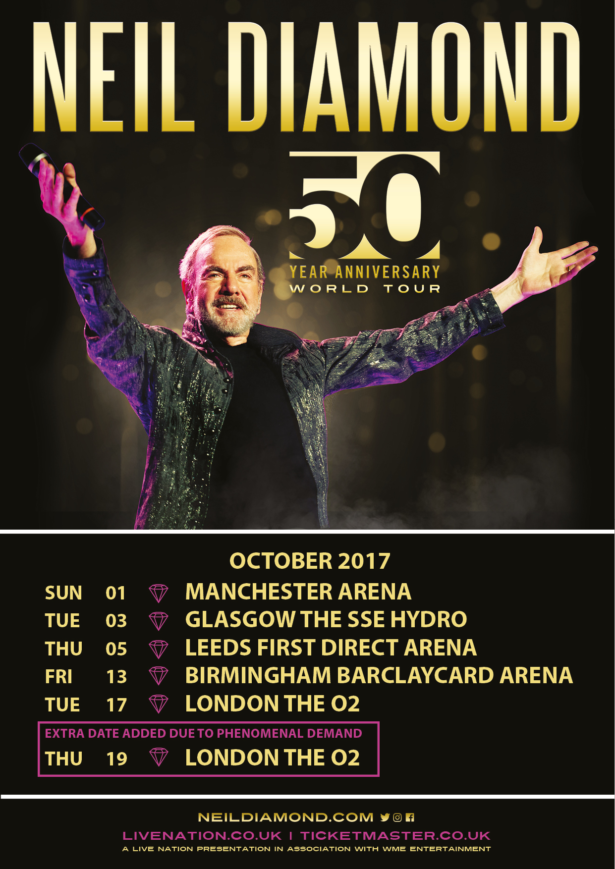 Buy Tickets To Neil Diamond's 50th Anniversary World Tour Smooth Events