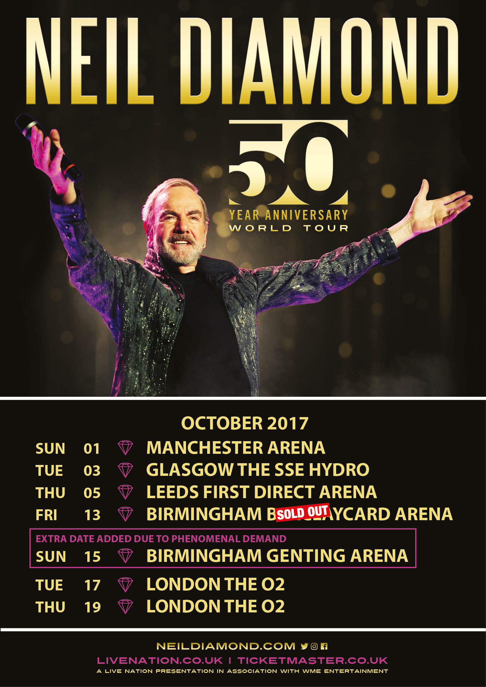 Buy Tickets To Neil Diamond's 50th Anniversary World Tour Smooth