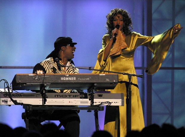 Whitney Houston and Stevie Wonder