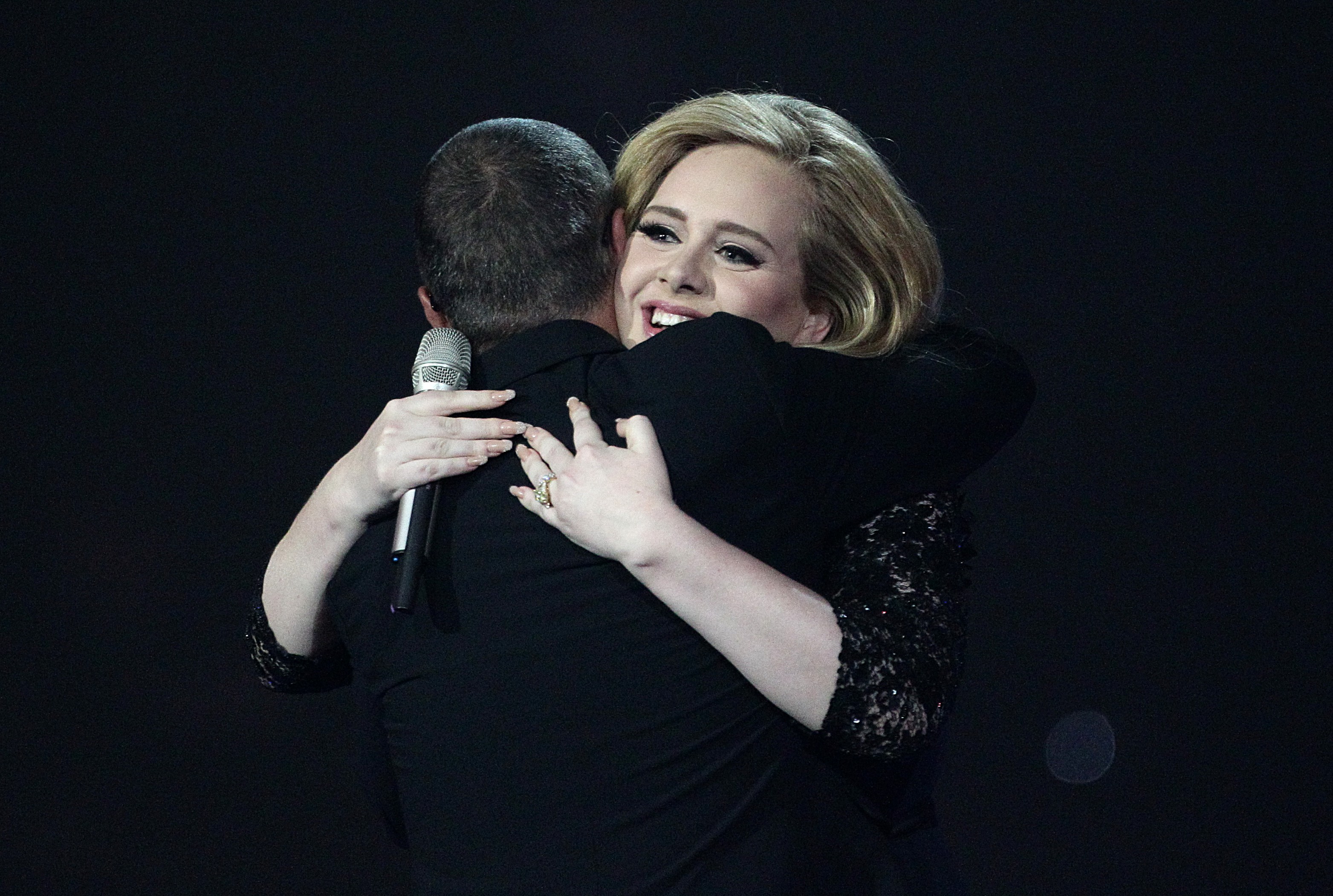 Adele and George Michael at the BRIT Awards 2012 