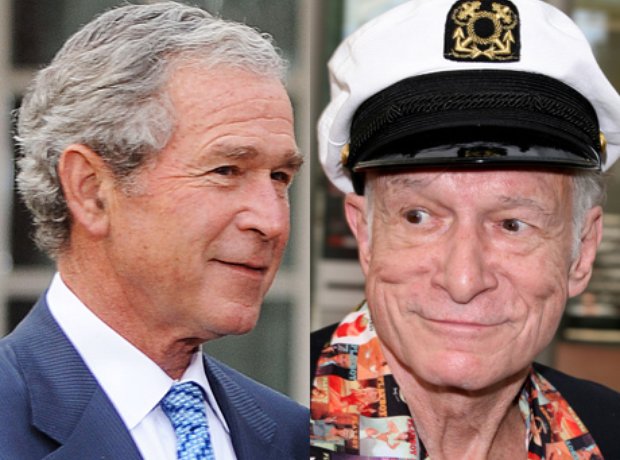 George W Bush and Hugh Hefner