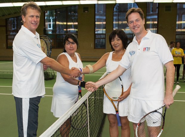 Nick Clegg Tennis Global Make Some Noise 2014
