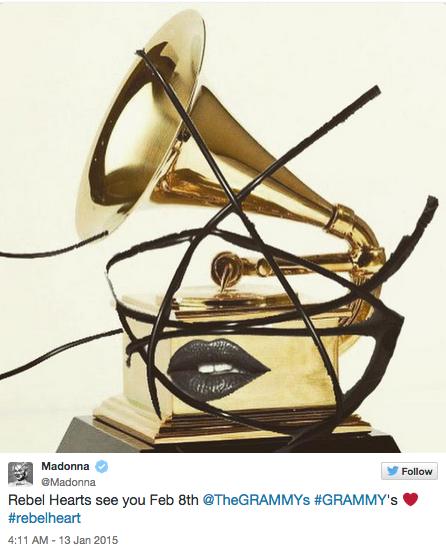 Madonna confirms Grammy performance on Twitter