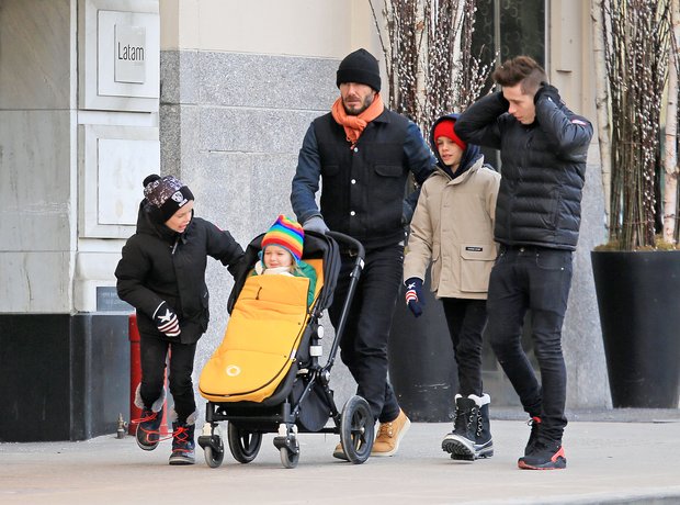 David Beckham and Kids in New York