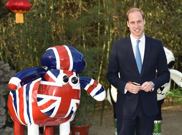 Prince William paints Shaun the Sheep at the Briti