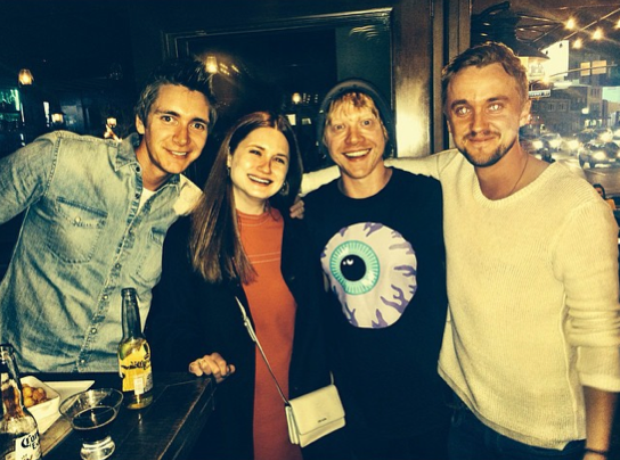 James Phelps, Bonnie Wright, Rupert Grint and Tom