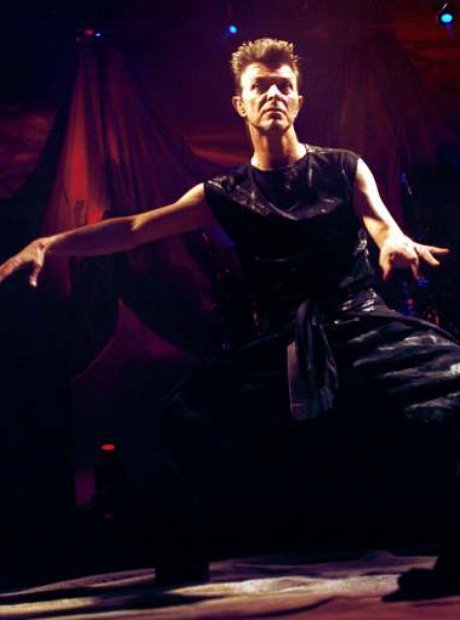 David Bowie photographed performing live in Milan,