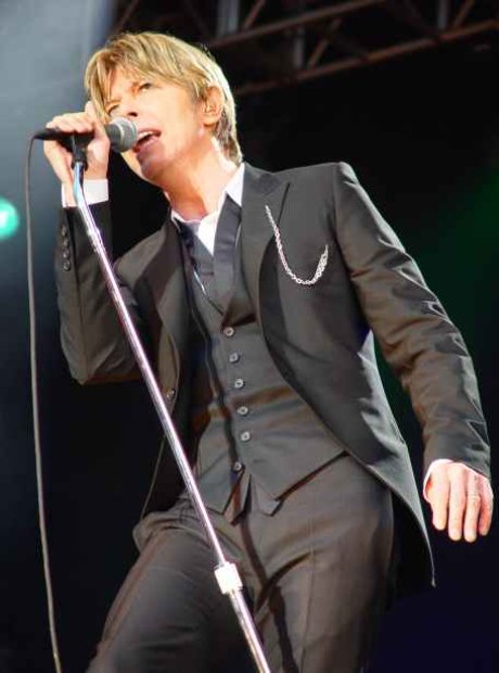 David Bowie photographed performing live in Manche