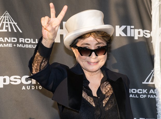 Yoko Ono on the Rock and Roll Hall of Fame red car