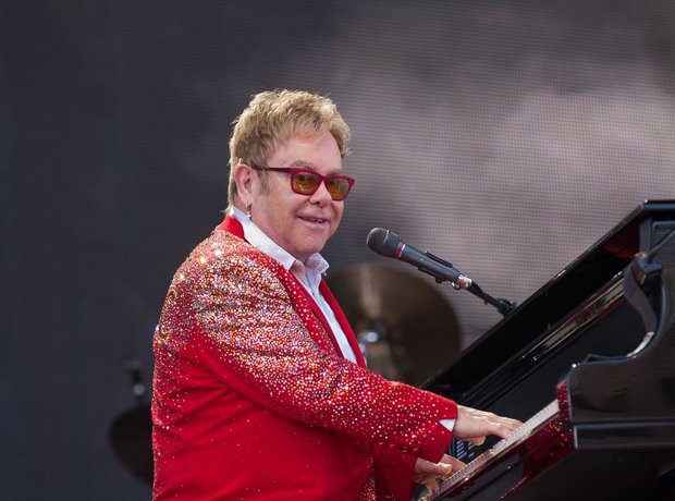 Elton John performs