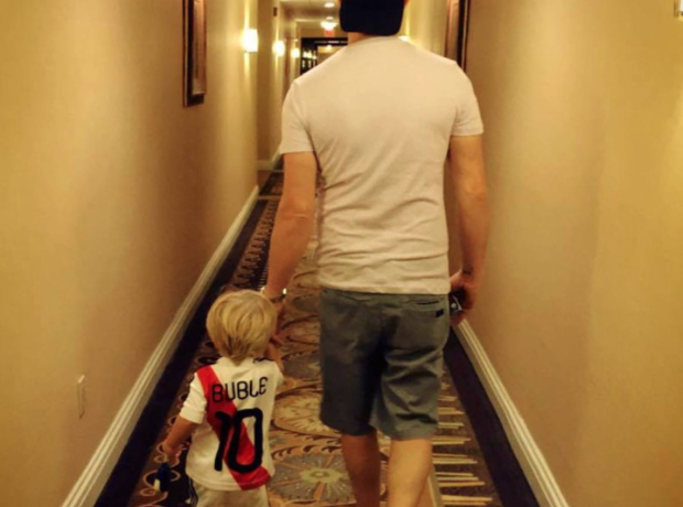 Buble son football shirt