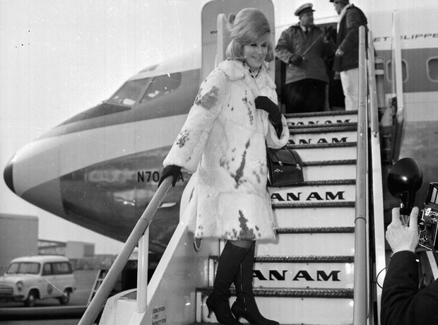 Dusty Springfield on plane