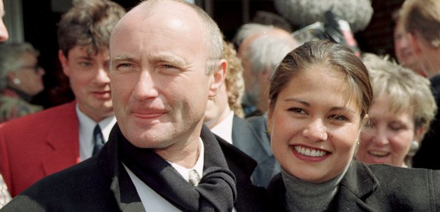 Phil Collins with second wife Orianne Cevey