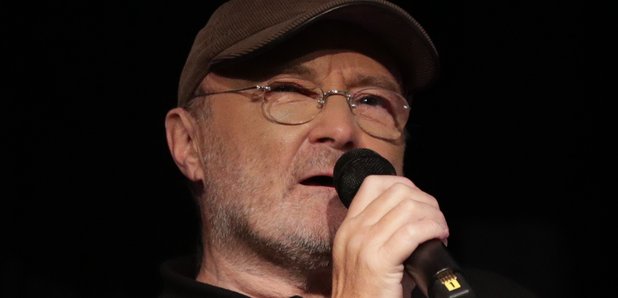 Phil Collins speaking at the Royal Albert Hall in 