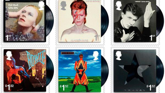 Commemorative stamps of David Bowie 