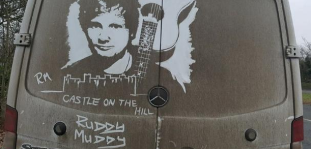 Ed Sheeran art on the back of a van by Ruddy Muddy