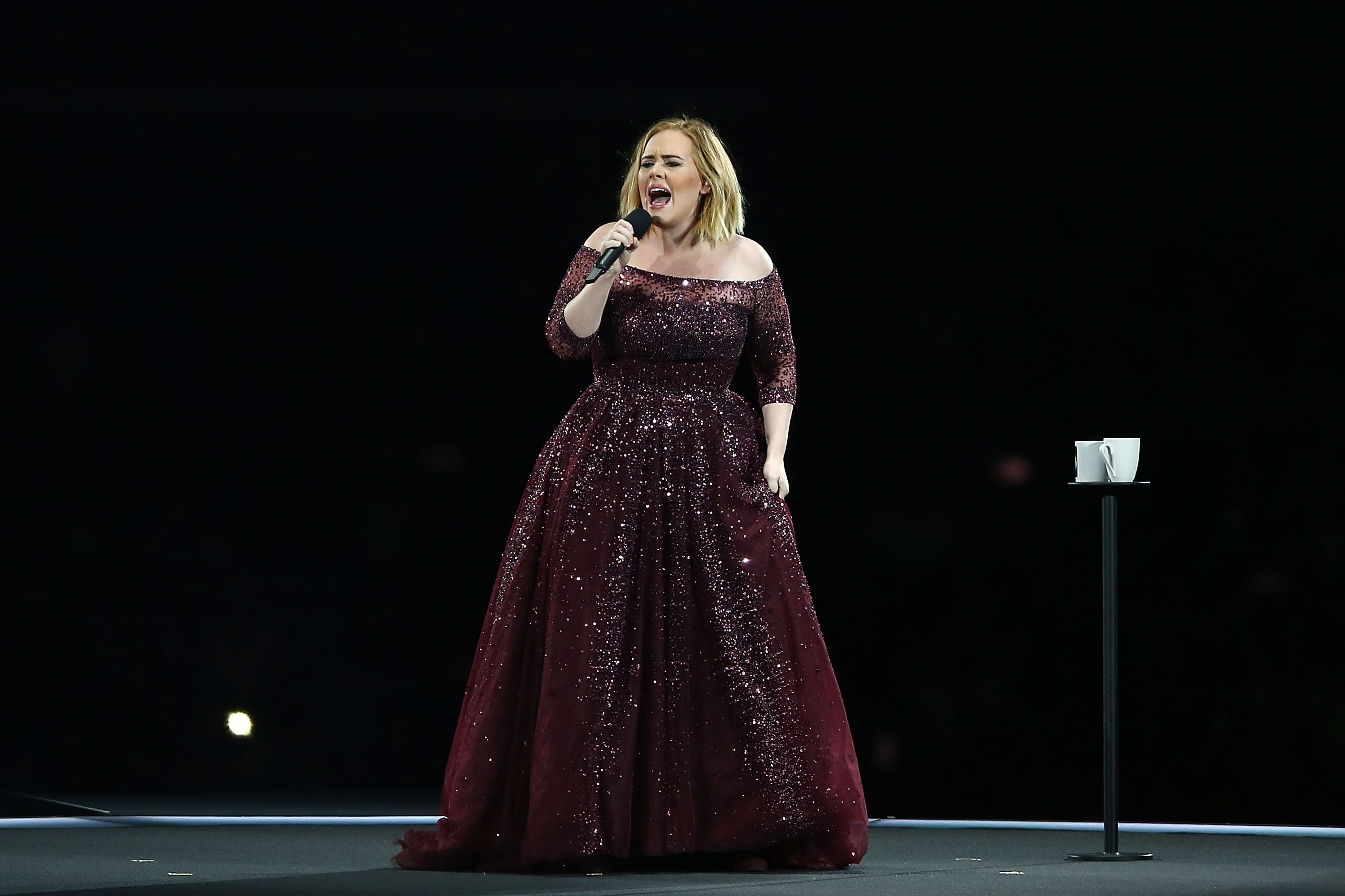Adele performing in Perth
