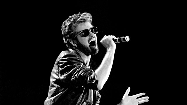 George Michael performing in 1985