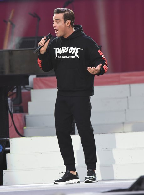 Robbie Williams live during One Love Manchester