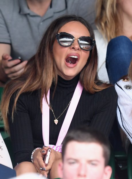 Jade Thirlwall looks slightly bored at Wimbledon