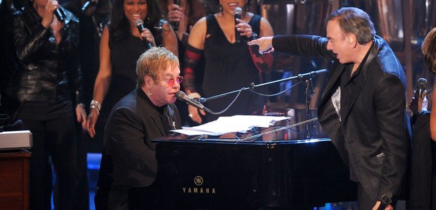  Sir Elton John and inductee Neil Diamond perform 