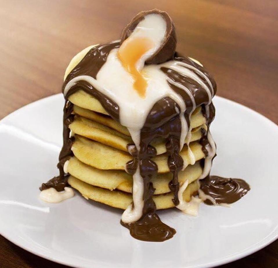 Creme egg pancakes