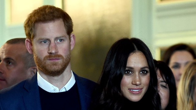 Prince Harry and Meghan Markle during a reception