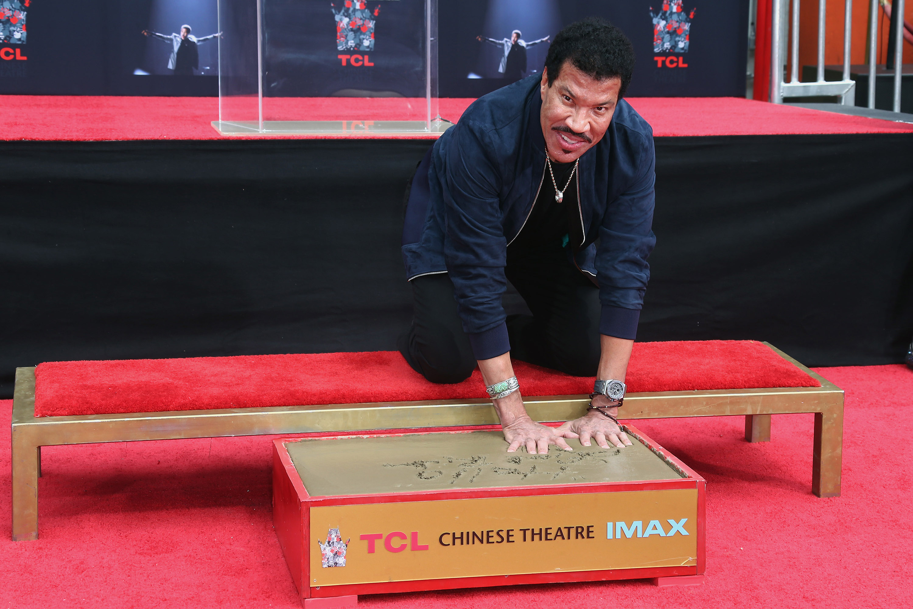 Lionel Richie handprint ceremony in Hollywood