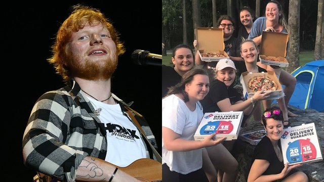 Ed Sheeran / fans pizza