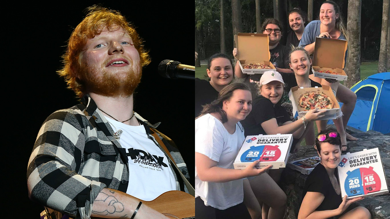 Ed Sheeran Buys Pizza For Camping Fans At Gig And Even Fulfils Dietary Requirements Smooth