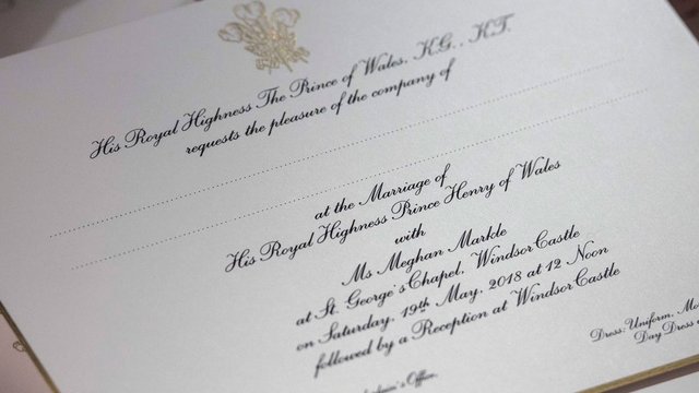 Harry and Meghan wedding invites