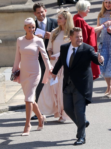 James Corden and Julia Carey arrive for the weddin