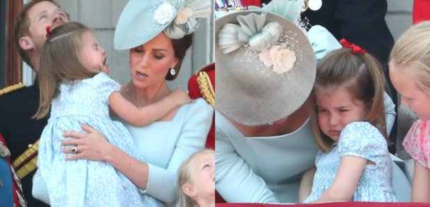 Princess Charlotte falls over at Trooping the Colour, but Kate comes to ...