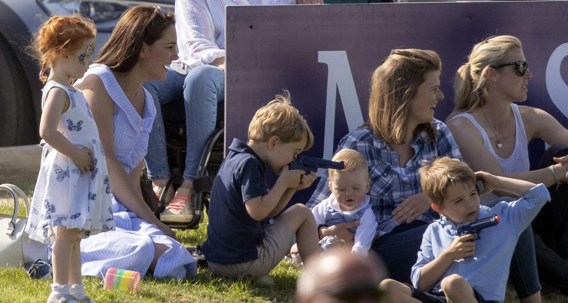 Prince George toy gun at the polo