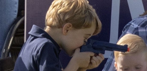 Prince George toy gun at the polo