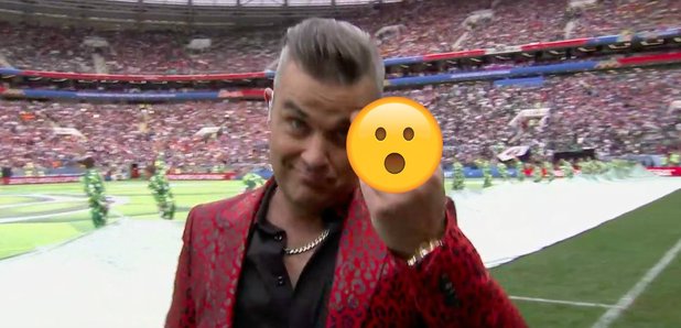 Robbie Williams middle finger